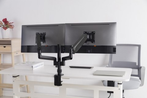 Gembird Ramię/uchwyt na dwa monitory biurkowe, regulowane od 17 cali do 32 cale, obciążenie do 9 kg