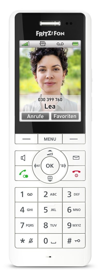 FRITZ!Fon X6 Telefon w systemie DECT Nazwa i identyfikacja dzwoniącego Biały