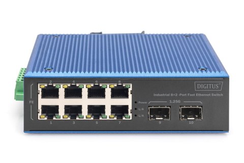 Digitus Przemysłowy 8+2 portowy przełącznik Fast Ethernet