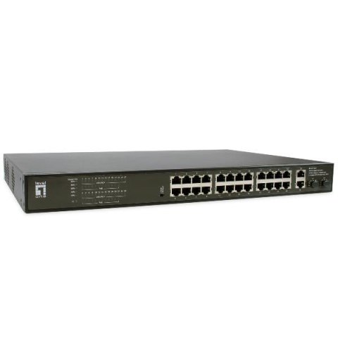 Przełącznik LevelOne GB PoE+ 28-portowy 19" 390W 1Gbps