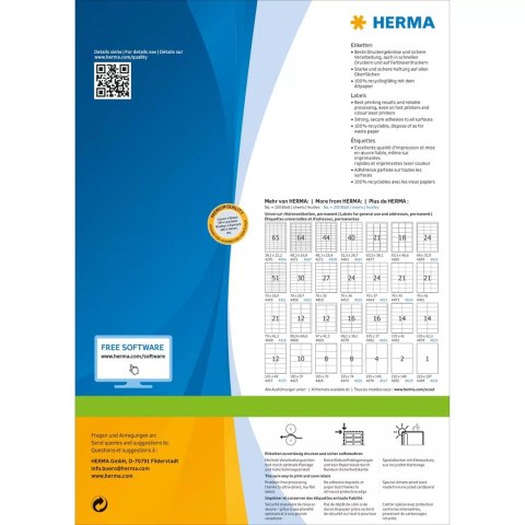 HERMA 4620 etykiet do nadruku Biały Nieprzylepna etykieta do druku