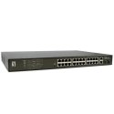 Przełącznik LevelOne GB PoE+ 28-portowy 19" 390W 1Gbps