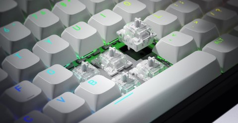 HATOR Skyfall 80 MAG ULTRA 8K klawiatura Gaming USB QWERTY US English Czarny, Biały