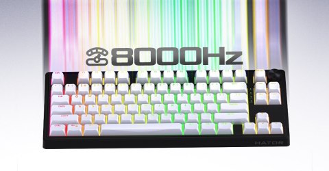 HATOR Skyfall 80 MAG ULTRA 8K klawiatura Gaming USB QWERTY US English Czarny, Biały