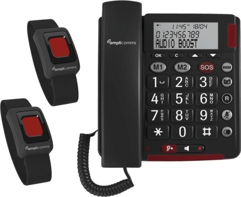 Telefon amplicomms BigTel 50 Plus z bransoletką awaryjną Duo ciemnoszary