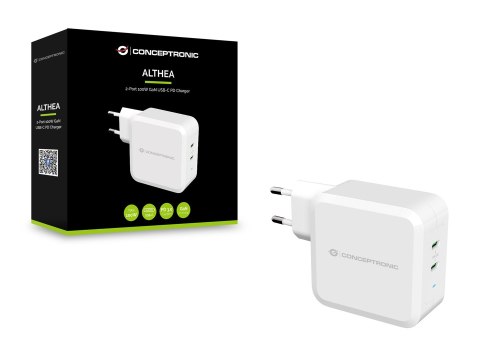 Conceptronic ALTHEA08W ładowarka do urządzeń przenośnych Uniwersalne Biały Prąd przemienny Wewnętrzna