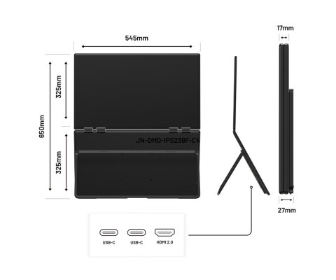 Podwójny monitor FHD JAPANNEXT 60,5 cm JN-DMD-IPS238F-C4