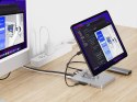 Uchwyt na tablet CONCEPTRONIC ze stacją dokującą 8 w 1 srebrny