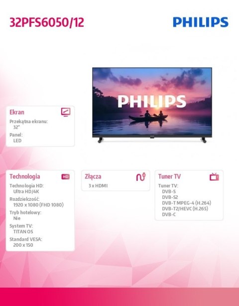 Philips Telewizor 32 cale LED 32PFS6050/12
