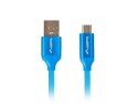 Kabel Lanberg Premium CA-USBM-20CU-0010-BL (USB 2.0 - Micro USB typu B ; 1m; kolor niebieski)