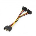 Gembird Kabel SATA zasilający (M)->2xSATA(F) kątowy 15cm