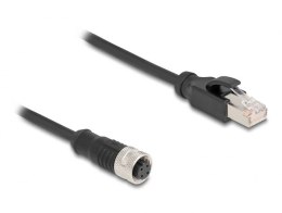 DeLOCK M12 Kabel adaptera z kodowaniem D 4-pinowe żeńskie do męski RJ45 o długości 50 cm