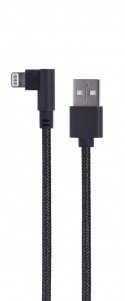 Gembird Kabel USB - do 8 pin kątowy w oplocie tekstylnym, 0.2m, czarny