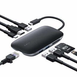 AUKEY HUB USB C CB-C71 8W1 RJ45 HDMI 4K PD 100W