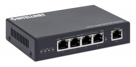 Intellinet 561617 przedłużacz sieciowy Nadajnik sieciowy Czarny 10, 100, 1000 Mbit/s