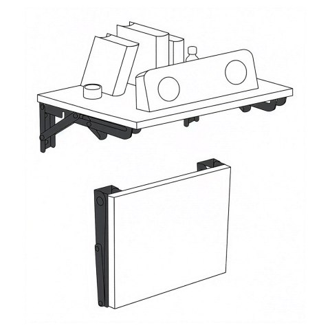MACLEAN UCHWYT SKŁADANY POD PÓŁKĘ ŚCIENNĄ UCHWYT SKŁADANY PÓŁKI ŚCIENNEJ MACLEAN, MIN 250MM, MAX 500MM, MAX 50KG, 2 SZTUKI, M