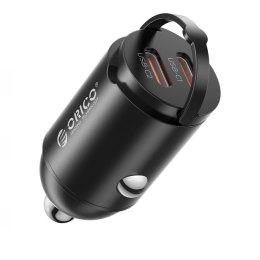 Ładowarka samochodowa Orico MR-30-2C-BK-EP PD 30W, 2 x USB-C, metalowa, mini
