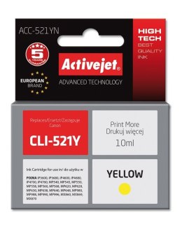 Activejet ACC-521YN Tusz (zamiennik Canon CLI-521Y; Supreme; 10 ml; żółty)