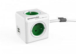 Allocacoc Listwa zasilająca PowerCube Extended USB 1,5m 2402GN/FREUPC Zielona