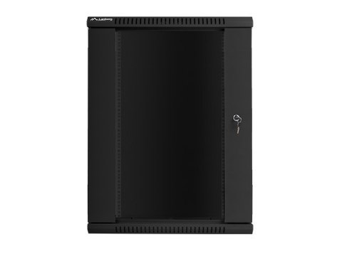 Lanberg Szafa instalacyjna wisząca 19 cali 18U 600X450mm czarna (drzwi szklane)