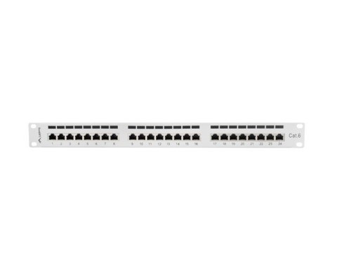 Lanberg Patch Panel 24 Port 1U Kat.6 szary ekranowany