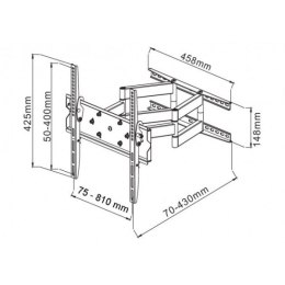 Techly Uchwyt ścienny LCD/LED 42-70cali regulowany, 70kg, czarny