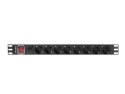 Lanberg Listwa zasilająca Rack PDU 19 1U 16A 8X schuko 2M czarna
