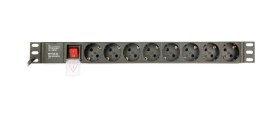 Gembird Listwa zasilająca rack (PDU), 8 gniazd typ Schuko, 1U, 16A, wtyk Schuko 3m