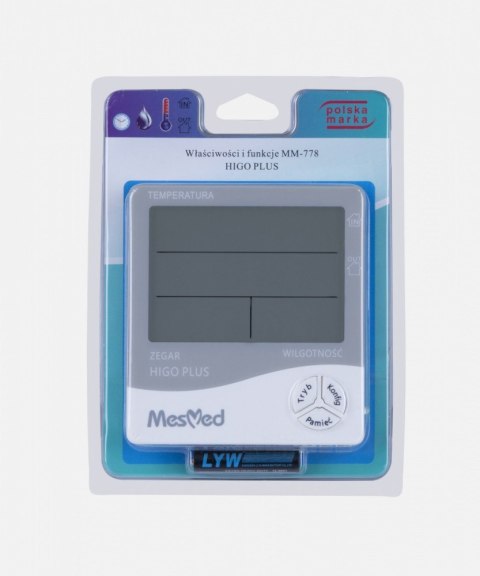 Mesmed Higrometr MM-778 Higo Plus z fukcją termometru i zegara