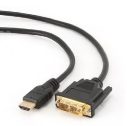 Kabel GEMBIRD CC-HDMI-DVI-6 (HDMI M - DVI-D M; 1,8m; kolor czarny)