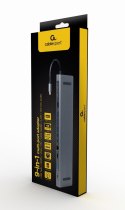 Gembird Hub USB-C HDMI GbE 3xUSB 3.1 2xUSB 2.0 2xUSB-C USB-C PD Card VGA