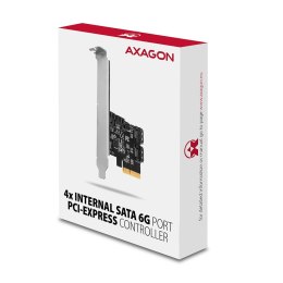 AXAGON PCES-SA4X4 Kontroler PCIe 4x wewnętrzny port SATA 6G, ASM1164, SP & LP