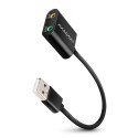 AXAGON ADA-12 Zewnętrzna karta dzwiękowa USB 2.0 48kHz/16-bit stereo, metal, kabel USB-A 15 cm