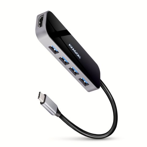 AXAGON HMC-6H4A Wieloportowy hub 4x USB-A + HDMI, USB-C 3.2 Gen 1, PD 100W, 20cm USB-C kabel