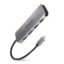 AXAGON HMC-HCR3A Wieloportowy hub 3x USB-A + HDMI + SD/microSD, USB-C 3.2 Gen1, 20cm USB-C kabel