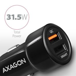 AXAGON PWC-QC5 Ładowarka samochodowa QUICK SMART 31.5W, 2x port QC3.0/AFC/FCP + 5V-2.6A