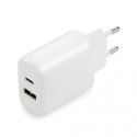 EverActive Ładowarka USB/USB-C QC3.0 25W Biała