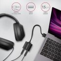 AXAGON ADA-12 Zewnętrzna karta dzwiękowa USB 2.0 48kHz/16-bit stereo, metal, kabel USB-A 15 cm