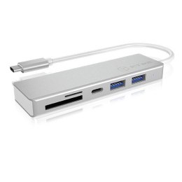 IcyBox HUB USB 3.0 typu C z 3 portami USB i czytnikiem kart pamięci IB-HUB1413-CR