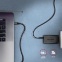 AXAGON BUCM3-CM15AB Kabel USB-C - USB-C, 1.5m, PD 60W, 3A, ALU, oplot Czarny