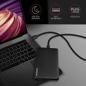 AXAGON EE25-SLC Obudowa zewnętrzna plastikowa, bezśrubowa, USB-C 3.2 GEN 1 SATA 6G 2.5", czarna