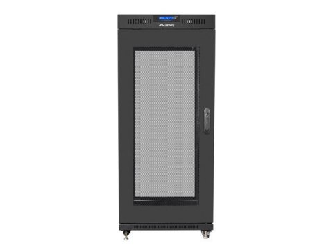 Lanberg Szafa instalacyjna rack stojąca 19 27U 600x800 czarna, drzwi perforowane LCD (Flat Pack)