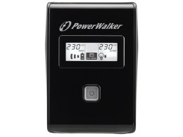 PowerWalker Zasilacz awaryjny line-interactive 850VA 2X SCHUKO OUT, RJ11 IN/ OUT, USB, LCD