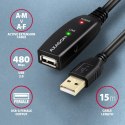 AXAGON ADR-215 USB 2.0 A-M -> A-F aktywny kabel przedłużacz/wzmacniacz 15m