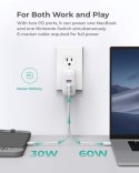 AUKEY PA-B6S White Omnia Mix GaN ładowarka sieciowa 3xUSB (2xUSB C+1xUSB A) 90W