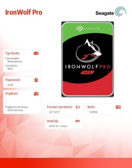 Seagate Dysk IronWolf Pro 22TB SATA ST22000NT001